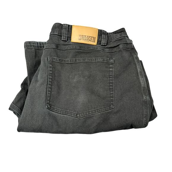 Duluth Jeans Mens 46x32 (45x31 ACTUAL) Flex Firehose Black Denim Relaxed Fit - Picture 1 of 8